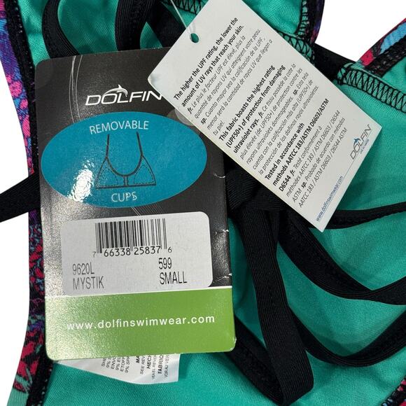 Dolfin Bellas Small Mystik Monokini Swimsuit UPF 50 Padded Criss Cross Tie Strap - Picture 9 of 9